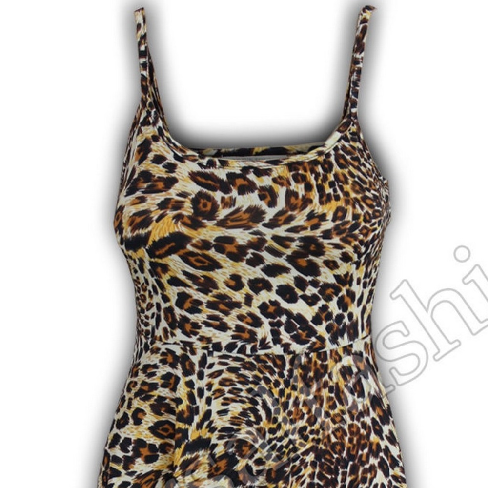 Brave Soul slinky fit & flare leopard print dress - Picture 1 of 4